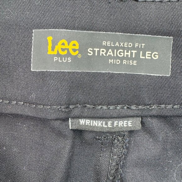 Lee womens Plus size 24w Relaxed Fit Mid Rise Straight Leg Pants - Black - Picture 5 of 11